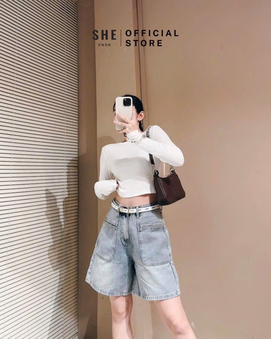 Quan054-Quần jeans ngố xám khói  hàng nhà máy full tem