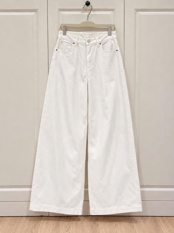 Quan130- Quần jeans suông ống trắng ngà dài 100 cm