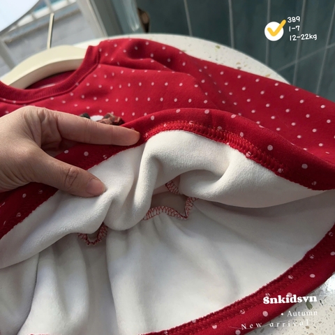 KEM TUI - BT785-Bộ PEPUM BI kitty nỉ lót bông quần legging đính nơ