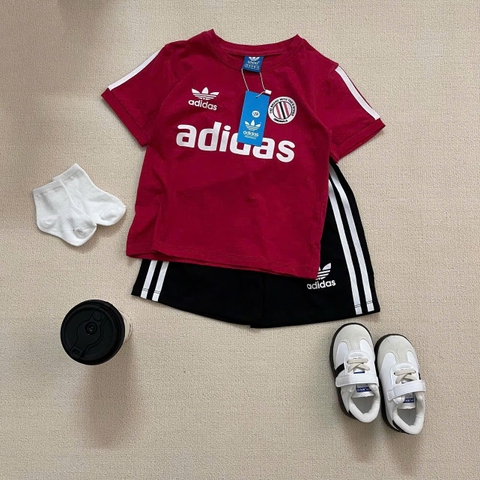 BT328-Bộ ĐÁT chữ 3 màu áo cotton mix quần cua