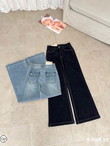 Quan125- Quần jeans loe mẫu mới 2 màu đậm-nhạt