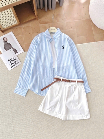 set609- set 4 kèm sơ mi mix cùng quần short + áo tặng belt 4 màu