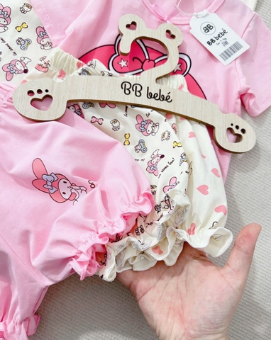 CB215-Combo 3 bộ cotto bé gái SATOMI màu hồng