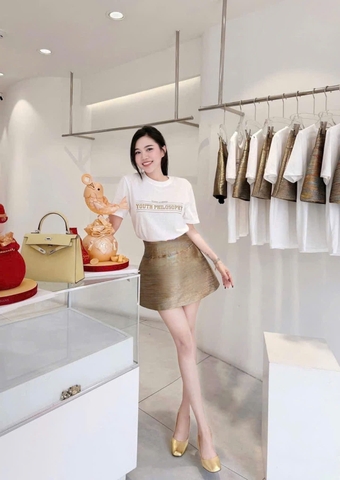 ☘️ SET470-SET YOUTH ÁO CT MIX CHÂN VÁY TAFA NHŨ 🌿