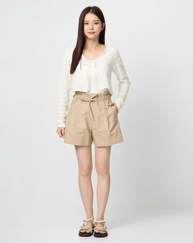 QUAN026- set 2 quần đũi cạp chun dáng xòe đen,be