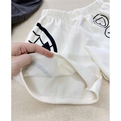 🧡🧡 BT524- Bộ áo TƠ nhện màu xám mix quần trắng hoạ tiết in