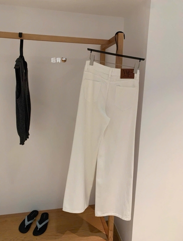 quan095- Quần suông trắng mác da tem đỏ dài 100-101cm