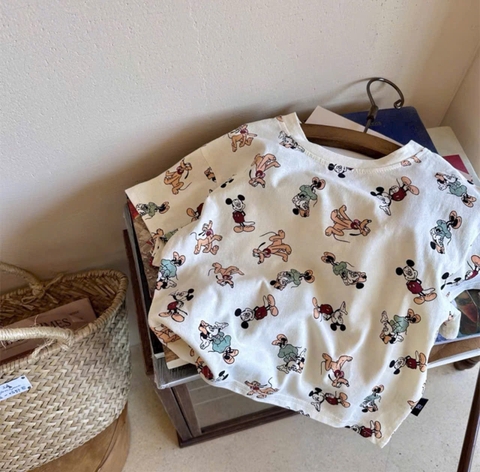 CB239- Combo 4 áo phông cộc tay in hoạt hình trẻ em