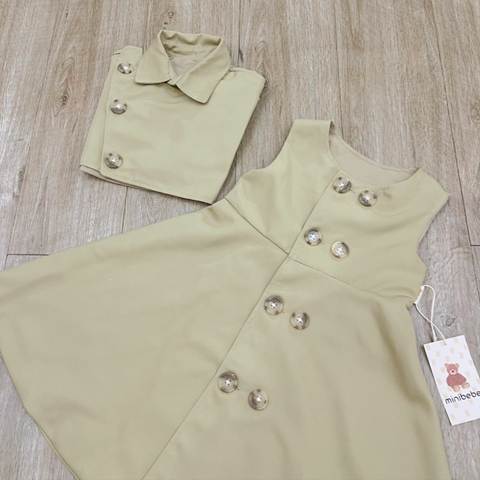 SETKID012- Set áo trendcoad màu be trẻ em VNXK