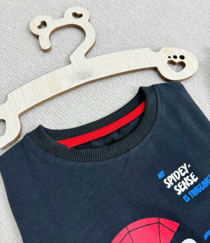 BT320- Bộ cotton nhện đen mix quần cua màu be