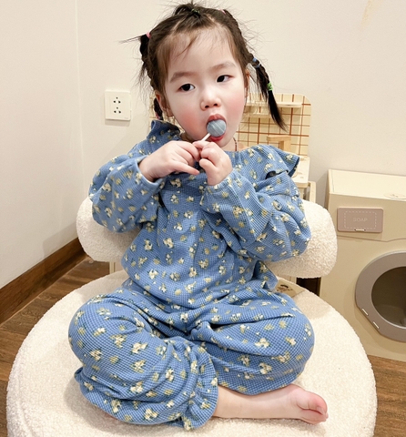 CB034 -Combo 3 bộ hoa dài viền bèo trẻ em VNXK ( Kh lưu ý chọn màu)