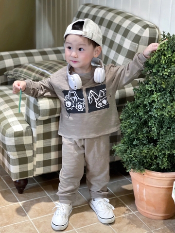 CB380-Combo 2 bộ thun xước dài tay ô tô bé trai