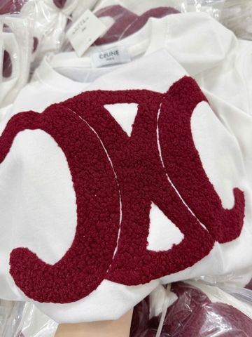 A190-Áo thun suông trắng thêu nổi