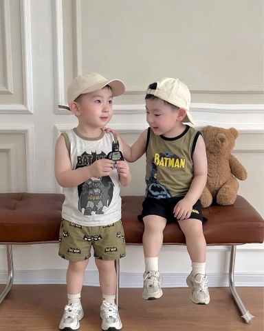 BT951- Combo 2 bộ balo màu Rêu viền Spider-batman