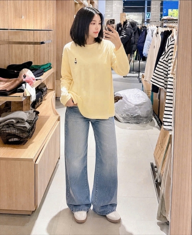 A686-Combo 2 áo thun gấu dài tay vàng trắng