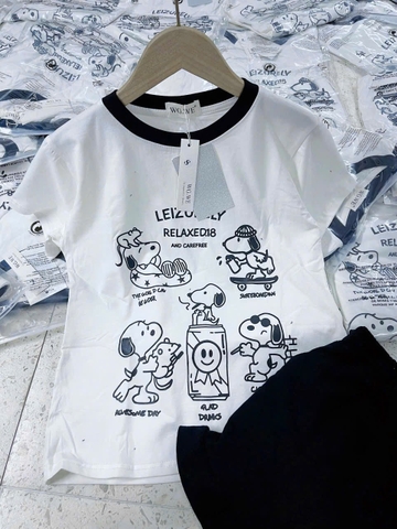 Set622- Bộ snop cpaso trắng viền mix quần cọc bèo than