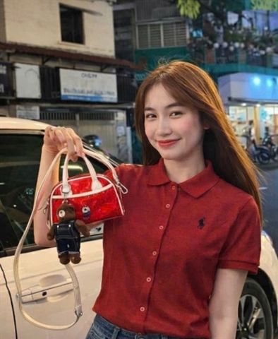 A534-Áo len cadigan dệt kim cộc tay đỏ có cúc hàng nhà máy đủ tem