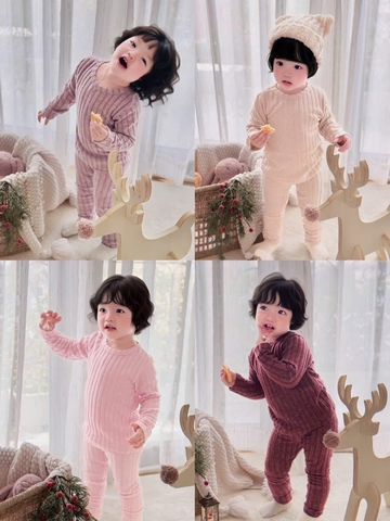 bt729- cb 2 bộ tăm lông màu trơn dáng dài