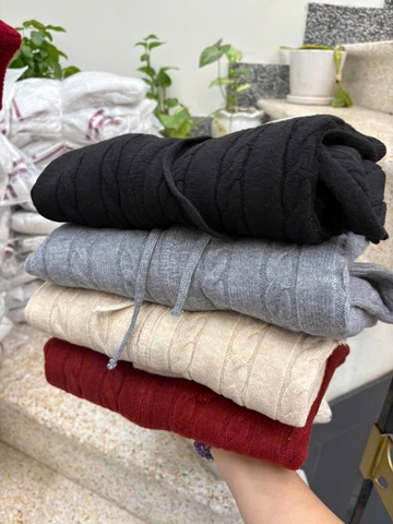 A559- Áo len mũ Quảng châu 5 màu dài thân 51cm