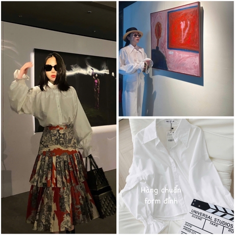 A245-Áo sơmi trắng chun tay basic