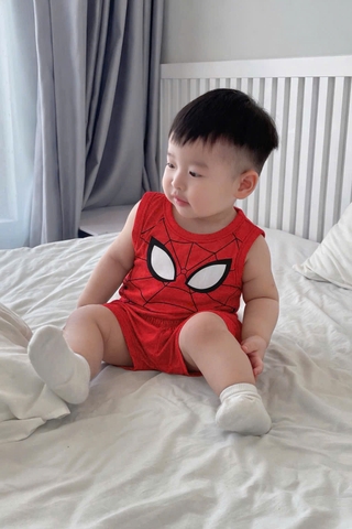 BT943-CB 3 bộ cotton balo NHỆN MÀU ĐỎ-CHÌ-BE