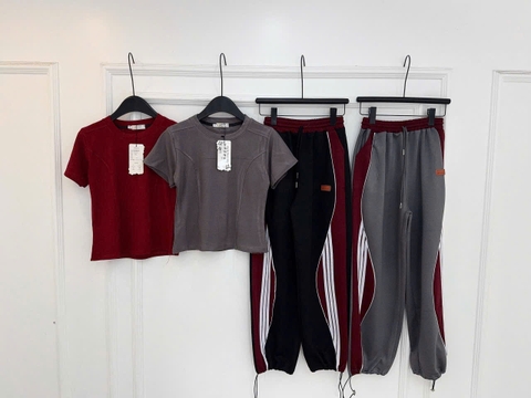 SET263-Set bộ body phối áo cotton mix quần chất mì dày dặn