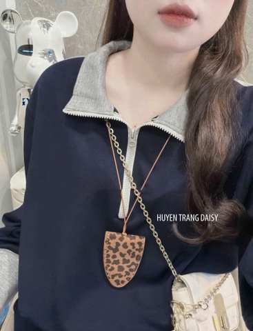 Set791- Set bộ nỉ haida màu than áo dây rút cổ cao- quần suông