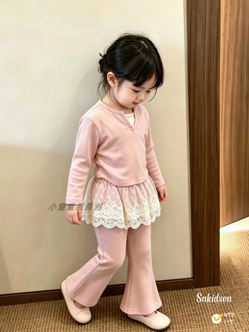 Damgai15- Set tăm lông thỏ mix quẩn loe phối ren