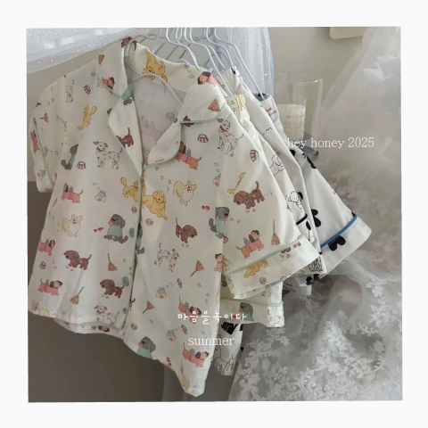 CB328- Co,bo 2 set bộ pijama đũi hình màu nâu- xanh than