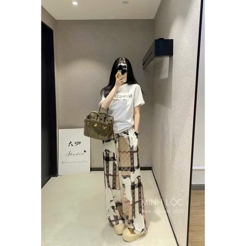 💝 SET464- SET BRR QUẦN XUÔNG KẺ mix áo trắng