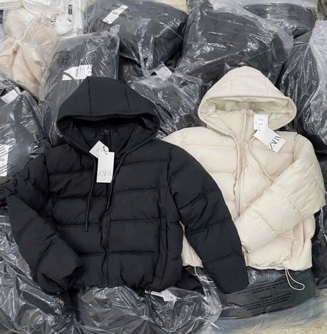 A168-Áo phao đông ấm 2 màu đen trắng