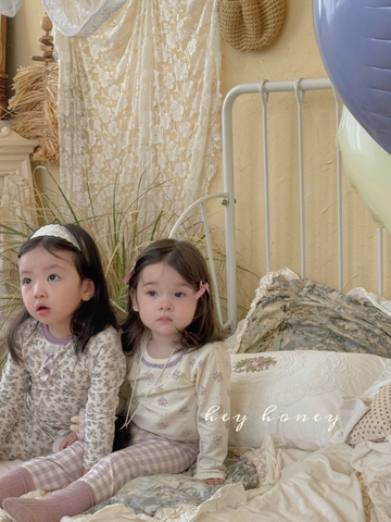 CB341- Combo 3 bộ thun dài tay màu tím bé gái