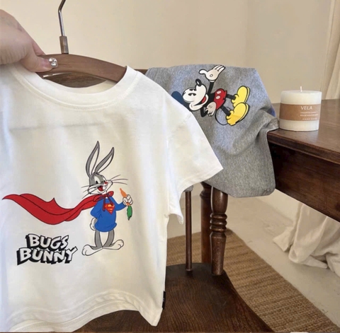 CB239- Combo 4 áo phông cộc tay in hoạt hình trẻ em