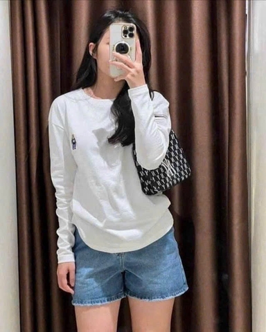 A768- Set 2 áo thun gấu dài tay đen trắng và nâu trắng