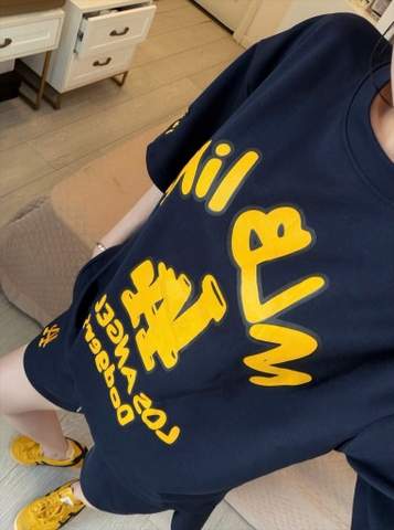 SET906-SEt áo thể thao MLB xanh than chữ vàng