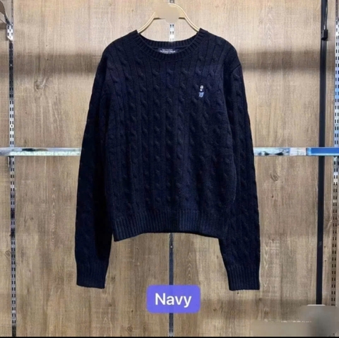 A461-Áo len thừng màu than cổ tròn hàng nhà máy đủ tem mác