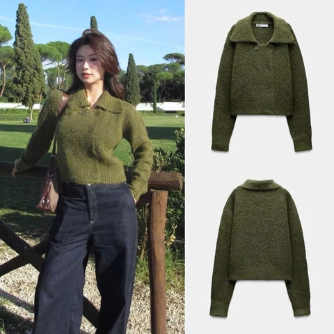 A171-Áo len rêu hàng full tem