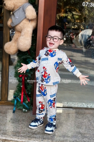 BN229-Bộ SONIC tráng xanh chất nỉ cua Hàn co giãn