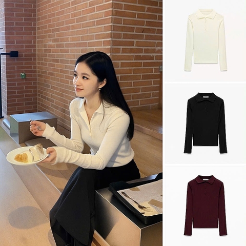 A350- Áo len thừng ôm cổ đức tay dài 3 màu