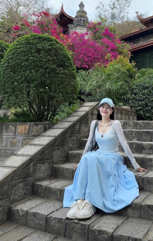 🌿SET499- Set VÁY CV DÚM XÒE 3 TẦNG mix áo dài tay