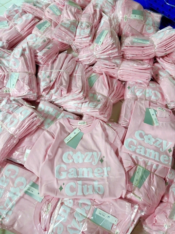 A225-Áo thun hồng in nổi hình hoa chất cotton dáng ôm vừa