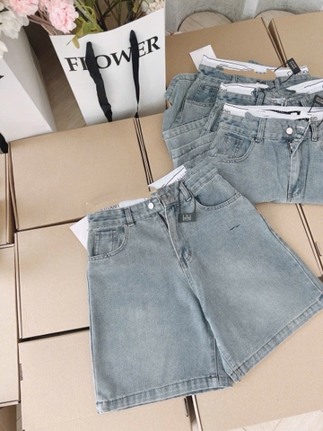 Quan076- quần jeans ngố cạp chữ màu nhạt chất mềm