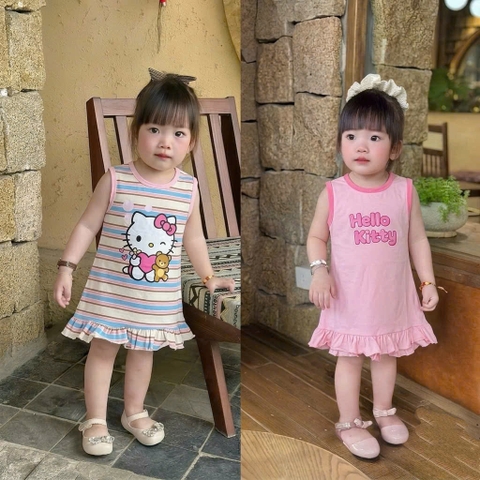 BT953- Combo 2 váy suông sát nách bé gái
