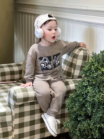 CB380-Combo 2 bộ thun xước dài tay ô tô bé trai