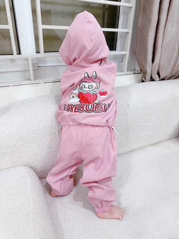 Bn174-Bộ gió thu đông bé gái LABUBU có mũ VNXK
