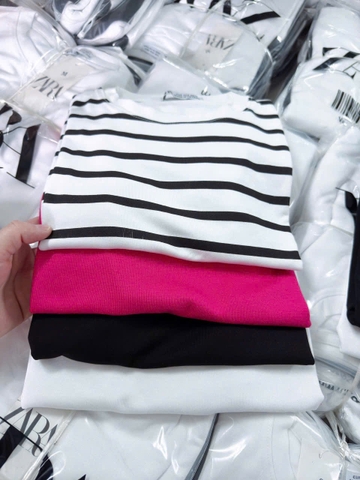 A266- set 3 áo zip cổ tròn cộc tay dáng basic dễ mặc