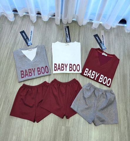 set449-Set zip BABY BOO 3 MÀU đanh mịn