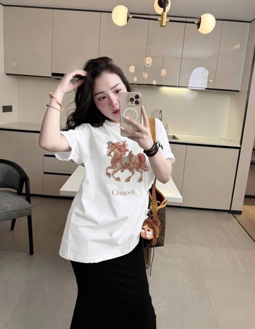 Set884- Set áo phông ngựa mix CV đuôi cá chất zip