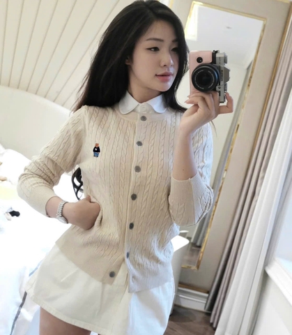 A407- Áo len thừng gấu màu be hàng nhà máy chuẩn