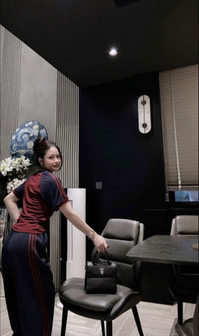 Set878-SEt mặc nhà áo cộc phối quần suông than viền đỏ